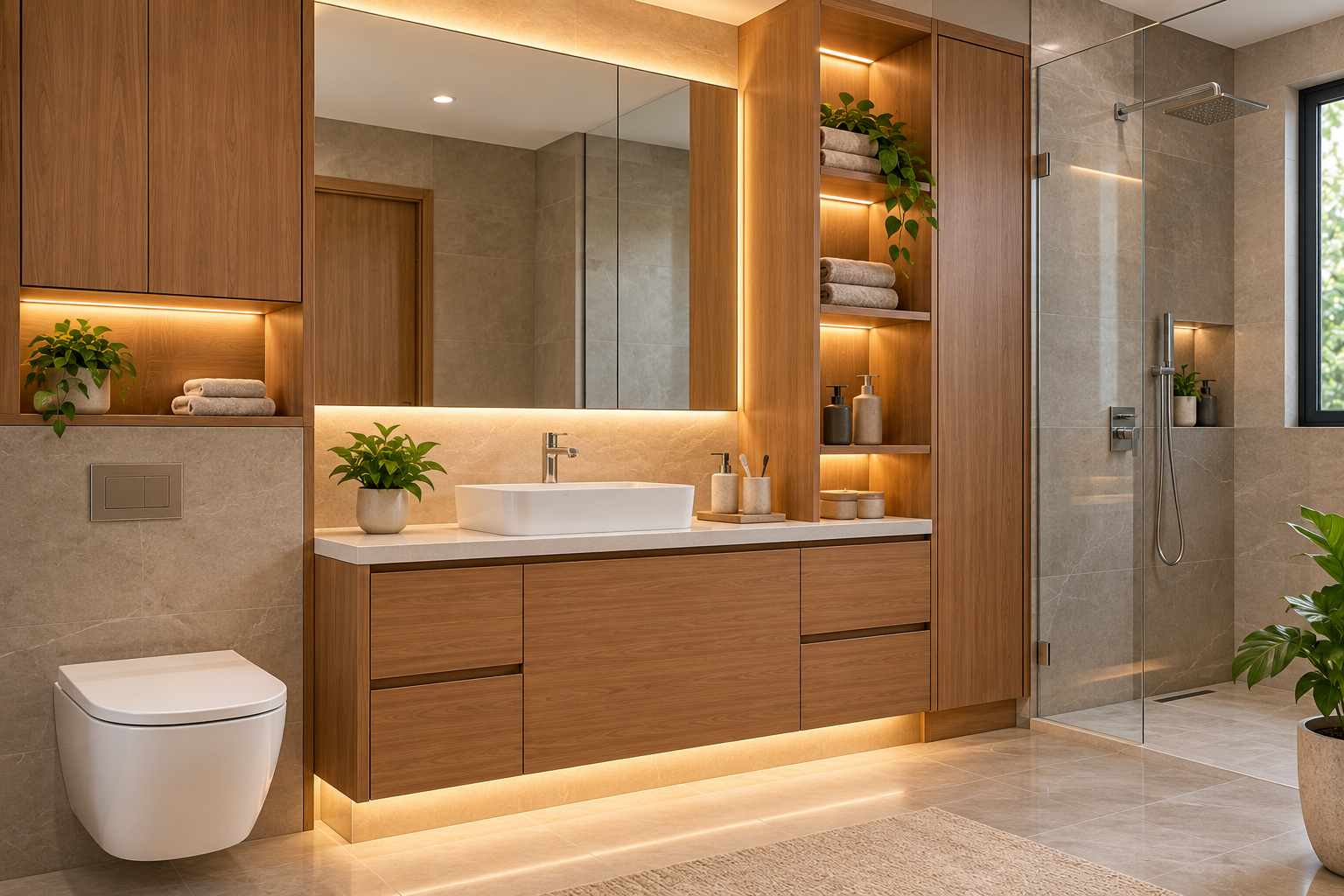 Modern bathroom cabinetry